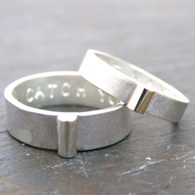 Personalized Silver And Gold His And Hers Rings - Handmade By AOL Special