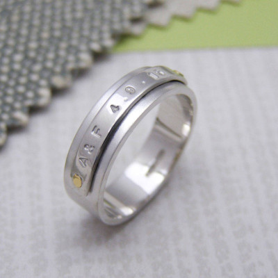 Personalized Silver And Gold Rivet Rings - Handmade By AOL Special