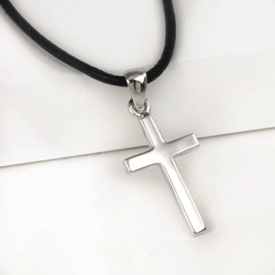 Personalized Silver Cross Necklace - Handmade By AOL Special