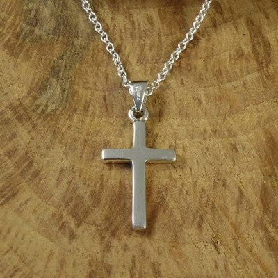 Personalized Silver Cross Necklace - Handmade By AOL Special