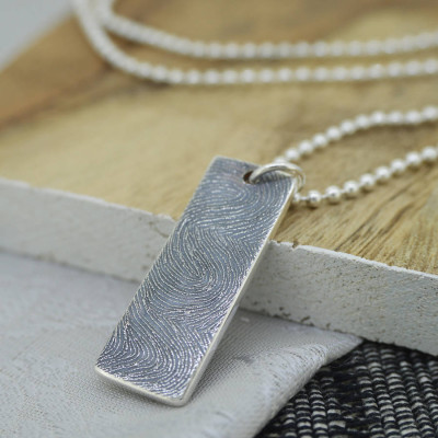 Personalized Silver Ink Fingerprint Necklace - Handmade By AOL Special