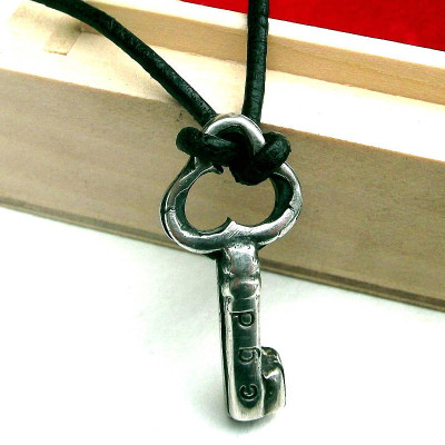 Personalized Silver Key Necklace - Handmade By AOL Special