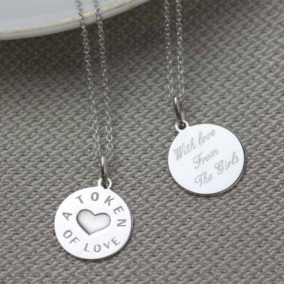 Personalized Silver And Gold Love Token Pendant - Handmade By AOL Special