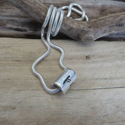Personalized Silver Rune Thong Necklace - Handmade By AOL Special