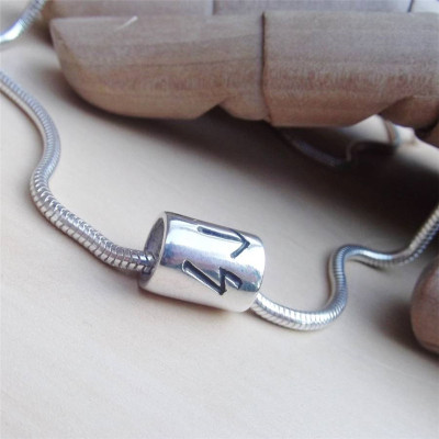 Personalized Silver Rune Thong Necklace - Handmade By AOL Special