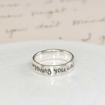 Personalized Silver Script Ring - Handmade By AOL Special
