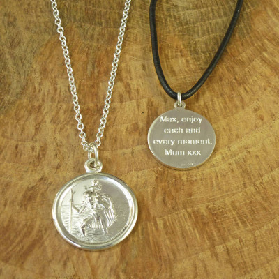 St Christopher Sterling Silver Necklace - Handmade By AOL Special
