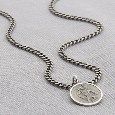 Personalized Sterling Silver St Christopher Necklace - Handmade By AOL Special