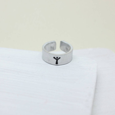 Personalized Viking Rune Initial Talisman Ring - Handmade By AOL Special