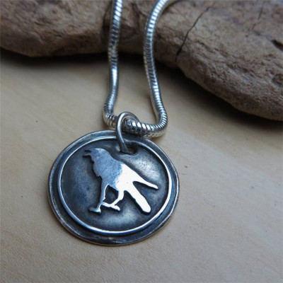 Raven Silver Pendant - Handmade By AOL Special