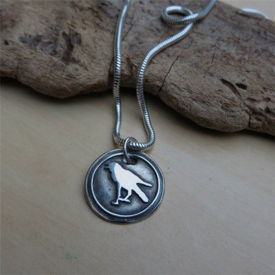 Raven Silver Pendant - Handmade By AOL Special