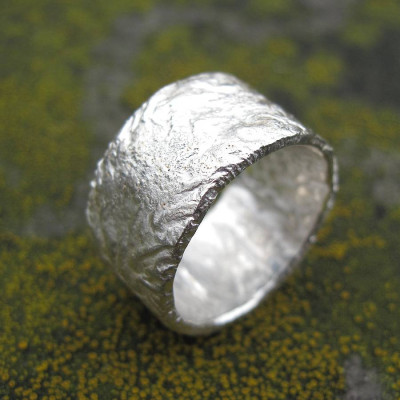 Sterling Silver Rocky Outcrop Broad Ring - Handmade By AOL Special