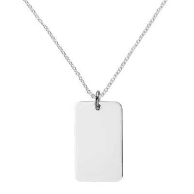 Silver Dog Tag Necklace - Handmade By AOL Special