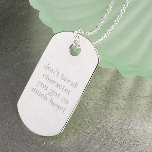 Personalized Silver Dog Tag Pendant - Handmade By AOL Special