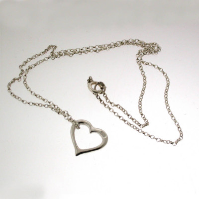 Valentines Silver Heart Necklace - Handmade By AOL Special