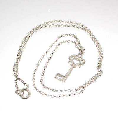 Silver Heritage Key Pendant With 18 Silver Chain - Handmade By AOL Special