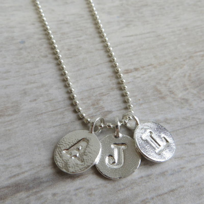 Silver Letter Charm And Ball Chain Necklace - Handmade By AOL Special