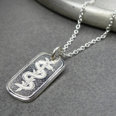 Silver Medical ID Tag - Handmade By AOL Special