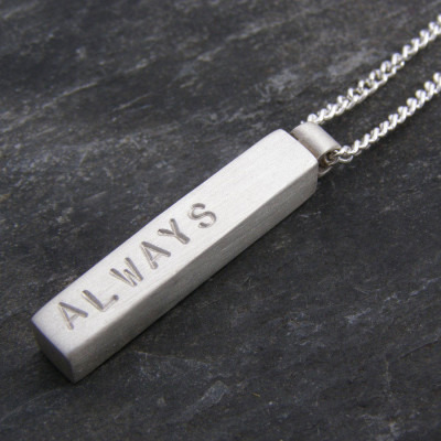 Silver Mens Chunky Personalized Pendant - Handmade By AOL Special