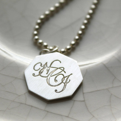 Silver Monogram Necklace - Handmade By AOL Special