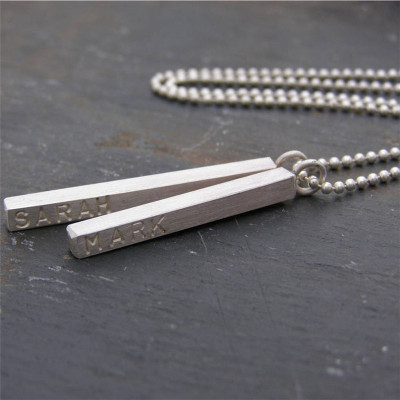 Silver Personalized Satin Mens Necklace - Handmade By AOL Special