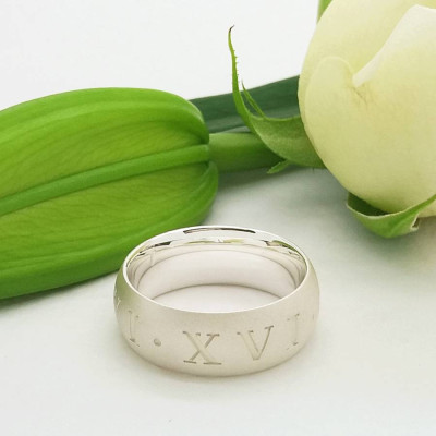 Silver Roman Numeral Ring - Handmade By AOL Special