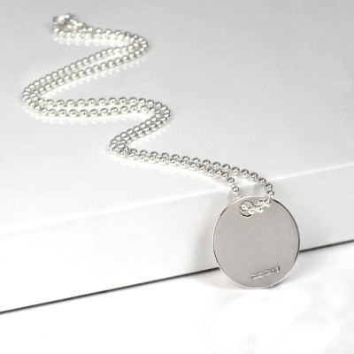 Personalized Silver Round Dog Tag Pendant - Handmade By AOL Special