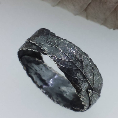 Silver Three Leaf Band Ring - Handmade By AOL Special