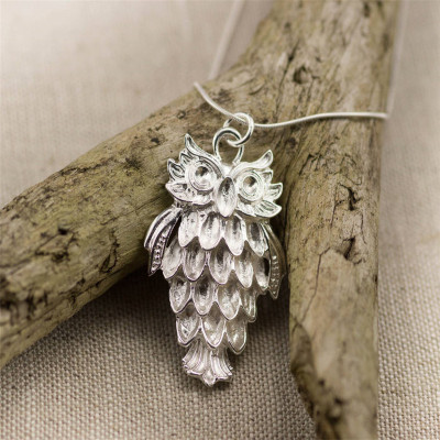 Silver Wise Owl Pendant - Handmade By AOL Special