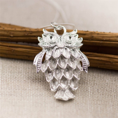 Silver Wise Owl Pendant - Handmade By AOL Special