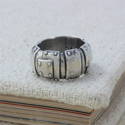 Steampunk Sterling Silver Wedding Band - Handmade By AOL Special