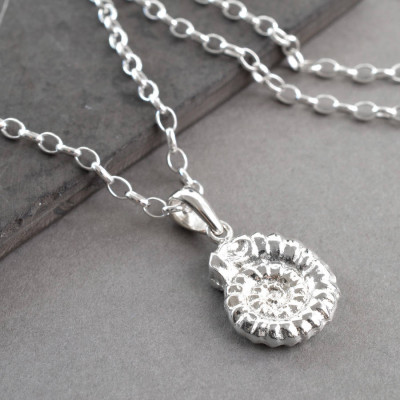 Sterling Silver Ammonite Pendant - Handmade By AOL Special