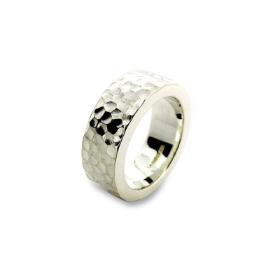 Sterling Silver Hammered Ring - Handmade By AOL Special
