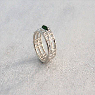 Sterling Silver Inclusions Two Ring - Handmade By AOL Special
