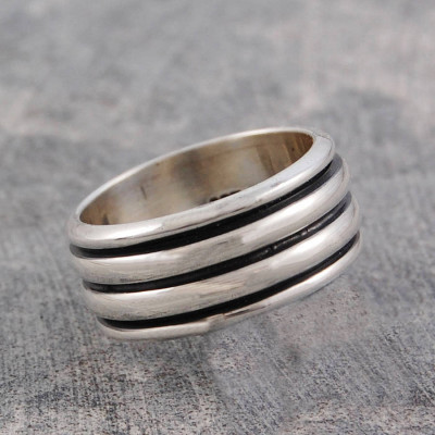 Mens Sterling Silver Spinning Ring - Handmade By AOL Special
