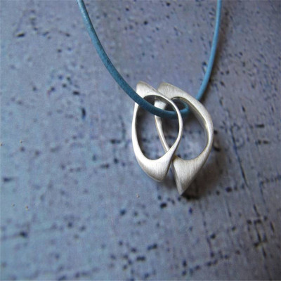 U And Me2 Infinity Silver Pendants On Leather - Handmade By AOL Special