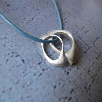 U And Me2 Infinity Silver Pendants On Leather - Handmade By AOL Special