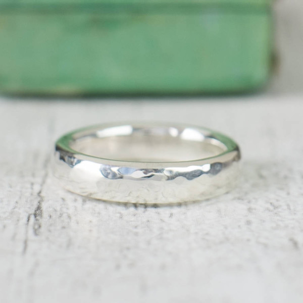 Unisex Hammered Sterling Silver Ring - Handmade By AOL Special