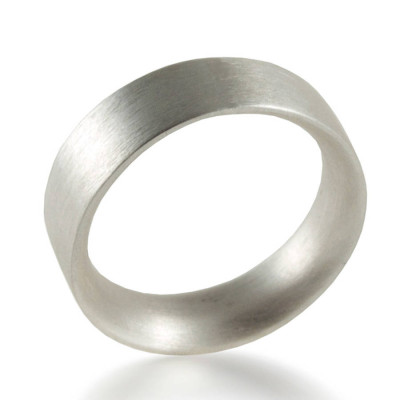 Mens Sterling Silver Wedding Ring Comfort Fit Matt - Handmade By AOL Special