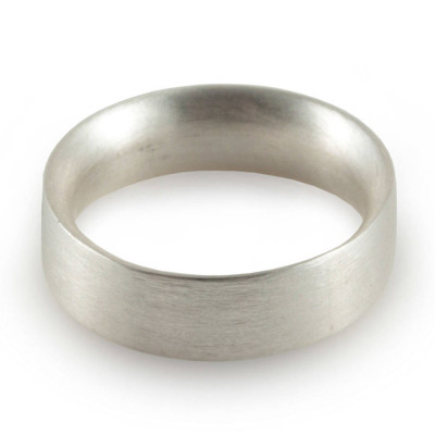 Mens Sterling Silver Wedding Ring Comfort Fit Matt - Handmade By AOL Special
