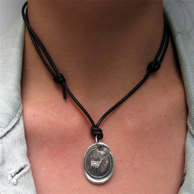 Wax Seal Deer Necklace - Handmade By AOL Special