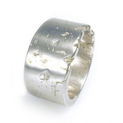 Wide Silver Concrete Ring - Handmade By AOL Special