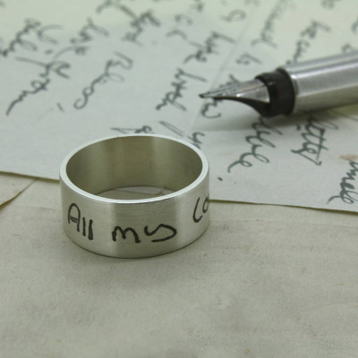 Your Own Handwriting Personalized Ring - Handmade By AOL Special