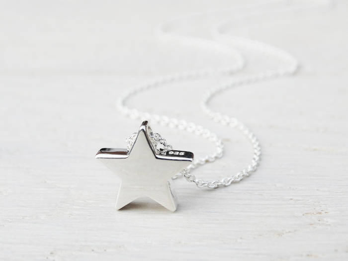 Silver Star Necklace - Solid Sterling Silver