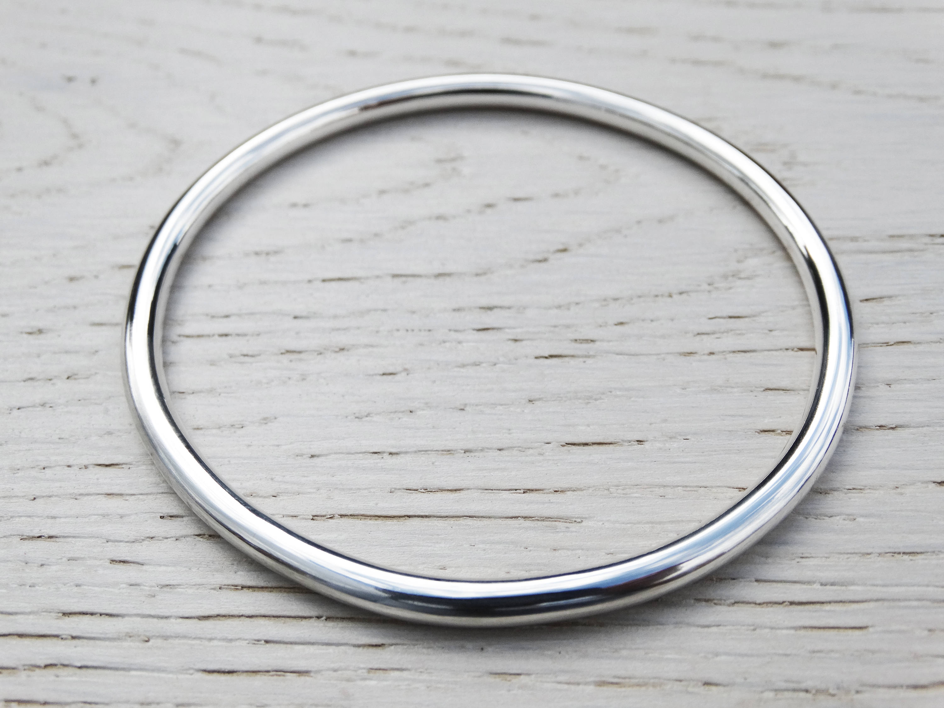 Chunky Solid Silver Bangle - Sterling Silver