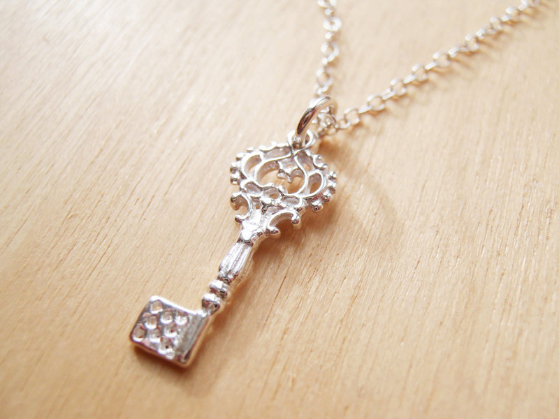 Dainty Silver Key Necklace - Sterling Silver