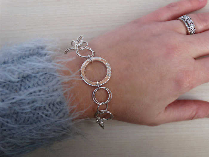 Personalised Silver Circles Bracelet - Sterling Silver