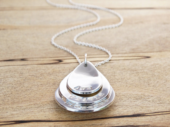 Personalised Silver Drops Necklace - Sterling Silver