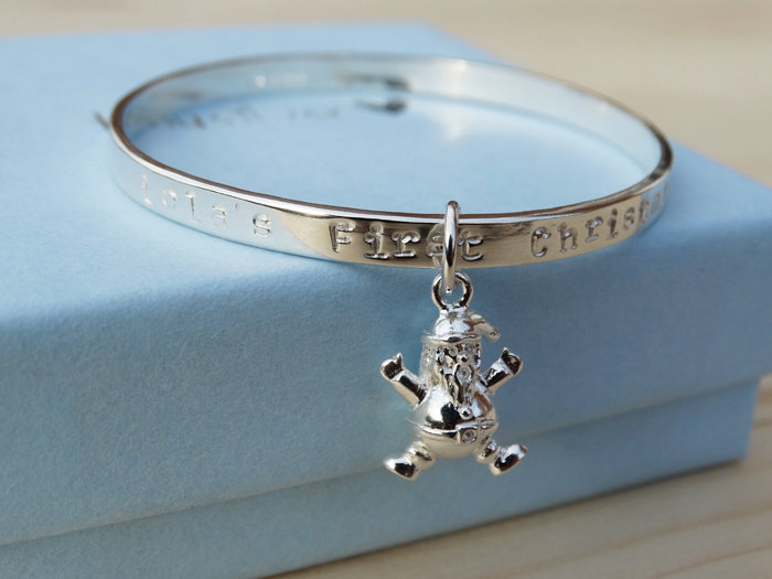 Personalised Silver Santa Bracelet For Babies First Christmas - Sterling Silver