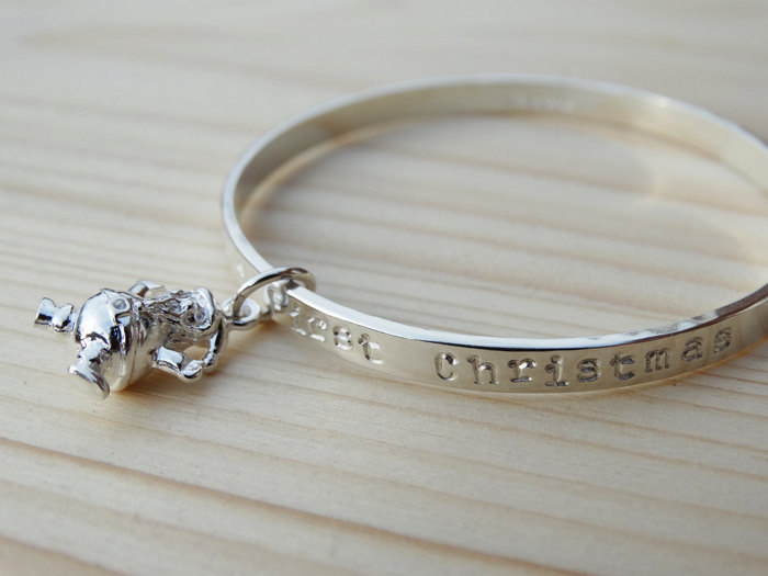 Personalised Silver Santa Bracelet For Babies First Christmas - Sterling Silver